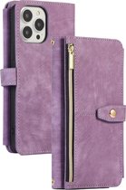 Coque iPhone XS - Bookcase - Cordon - Porte-cartes - Portefeuille - Similicuir - Violet