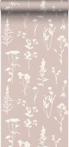 ESTAhome behangpapier veldbloemen zacht roze - 139393 - 0,53 x 10,05 m
