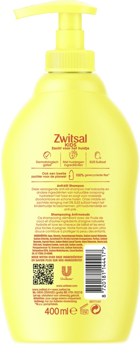 Zwitsal Kids Anti-Klit Shampoo - 6 x 400 ml - Voordeelverpakking van Zwitsal — afbeelding 3