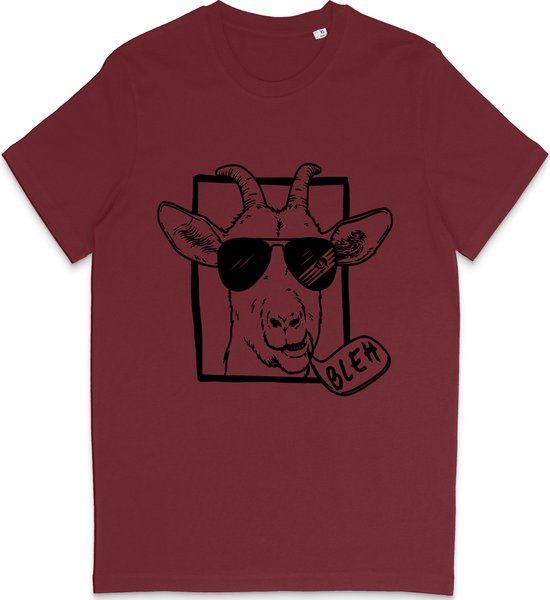 T Shirt Grappige Geit - Heren en Dames T Shirt - Bordeaux Rood - XL