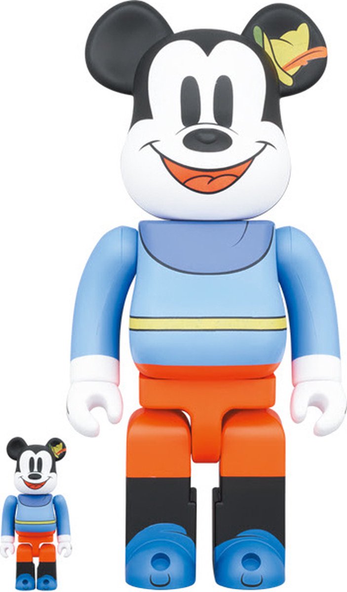 400% & 100% Bearbrick Set - Mickey Mouse (Brave Little