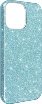 Geschikt voor Apple iPhone 13 Mini hoes Glitter Verwisselbaar Semi-rigide Blauw