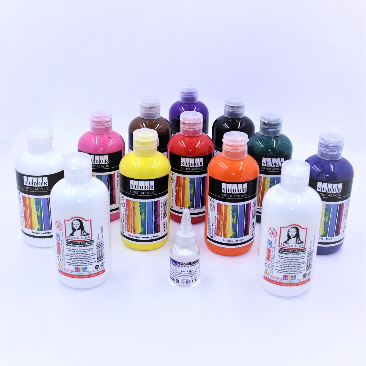 HIMI - Set Acryl Pouring - 4 couleurs 59ml + Huile de silicone 15ml - Forêt