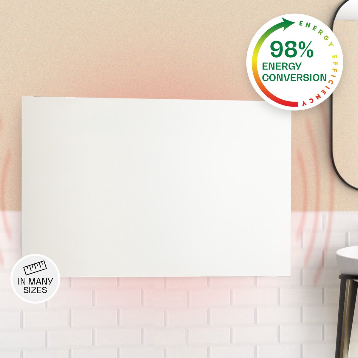 Klarstein Wonderwall Air Infinite - Infrarood Verwarmingspaneel - Met Thermostaat En Afstandsbediening - 90 X 60 Cm - Wandmontage - 580 W - Zonder Stof & Lawaai - IR Comfort Heat - Efficient En Energiebesparend - IP54 - OpenWindow Detection - Wit