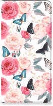 Flipcase Cadeautjes voor Moederdag Geschikt voor Samsung Galaxy A14 4G Smartphone Hoesje Butterfly Roses