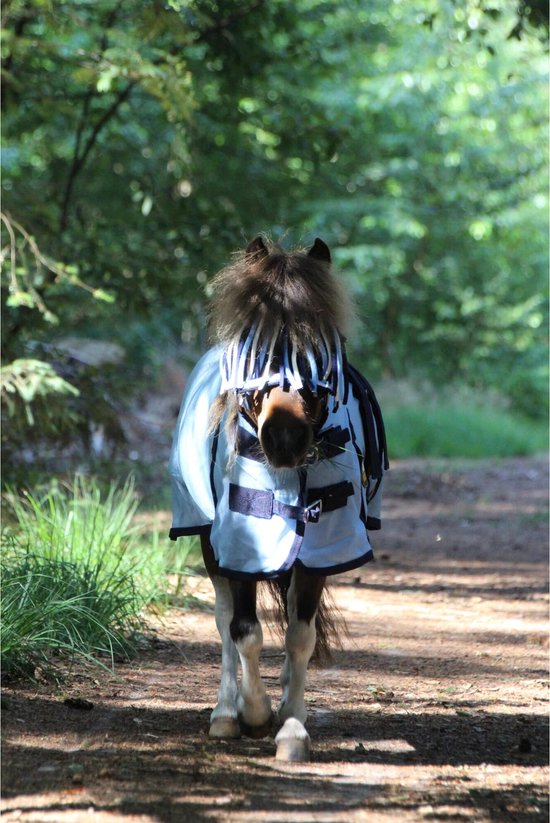 MHS Halster Stripe met touw en vliegenfrontriem Pony Groen MHS Halster Stripe met touw en vliegenfrontriem Pony Groen