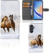 GSM Hoesje Geschikt voor Samsung Galaxy A24 4G Wallet Book Case Paarden