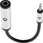 Oehlbach Jackplug Audio Adapterkabel [1x Jackplug female 6,3 mm - 1x Jackplug male 3,5 mm] 15 cm Zwart