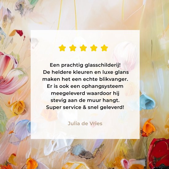 Peinture sur verre fleurs - Art - Nature - Peinture à l'huile - Photo sur verre - Décoration de chambre - Peintures sur verre - Tableaux de salon - 30x40 cm - Plaque de verre - Décoration murale - Décoration murale - Chambre