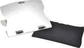 DESQ® Laptopstandaard Aluminium | 10-17 Inch laptops | Hoogte 0 - 175 mm | Plat opvouwbaar 6 mm | 360° draaibaar | Beschermhoes-Muismat
