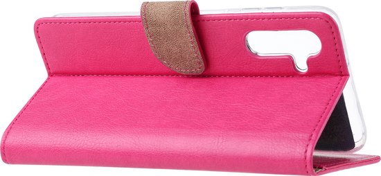 Hoesje Geschikt Voor Samsung Galaxy A24 hoesje bookcase portemonnee Met 2x screenprotector / Beschermglas - Pink
