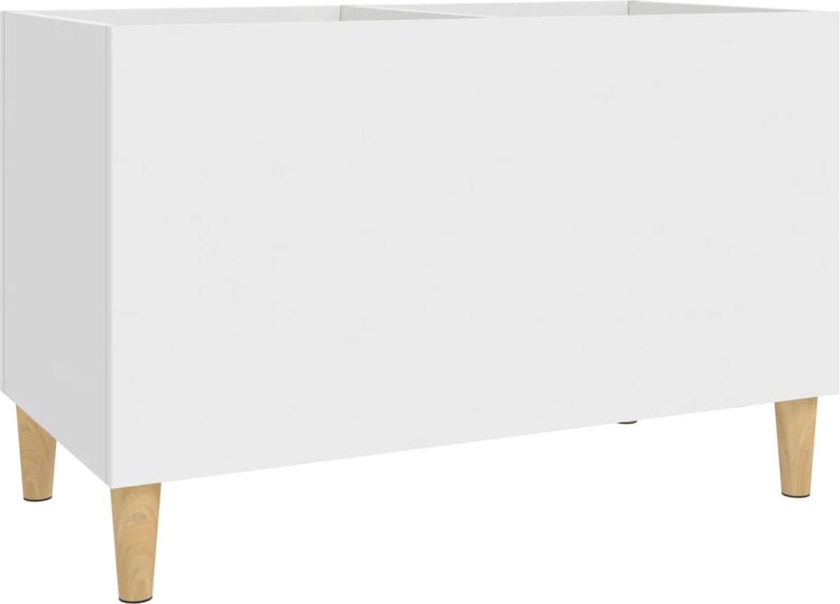 vidaXL - Platenkast - 74,5x38x48 - cm - bewerkt - hout - wit