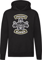 Weekend zuipen Hoodie - motor - cross - zwarte trui - sweater - capuchon