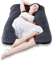 Babeza Zwangerschapskussen - Zijslaapkussen - Body pillow - Lichaamskussen - U-vorm - Zijslaapkussen volwassenen - Body roll - 140x80cm