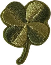 Klavertjevier Klavertje Vier Klaver Strijk Embleem Patch 3 cm / 3.8 cm / Groen