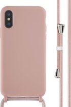 iMoshion Hoesje Geschikt voor iPhone X / Xs Hoesje Met Koord - iMoshion Siliconen hoesje met koord - roze
