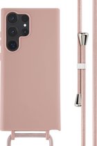 iMoshion Hoesje Geschikt voor Samsung Galaxy S23 Ultra Hoesje Met Koord - iMoshion Siliconen hoesje met koord - roze