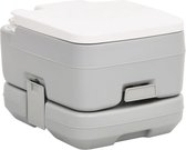 vidaXL Toilette de camping portable 10+10 L HDPE Gris et blanc