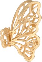 Haarspeld Klem Open Vlinder Vorm Metaal 8cm Goud Haar Clip Haarklem Butterfly Gold Haaraccessoire Haarmode