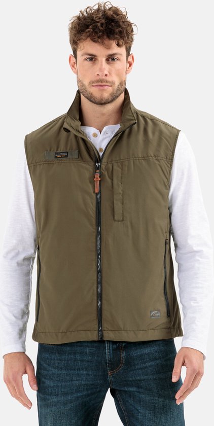 camel active Vest gemaakt van gerecycled polyester - Maat menswear-54 - Olive