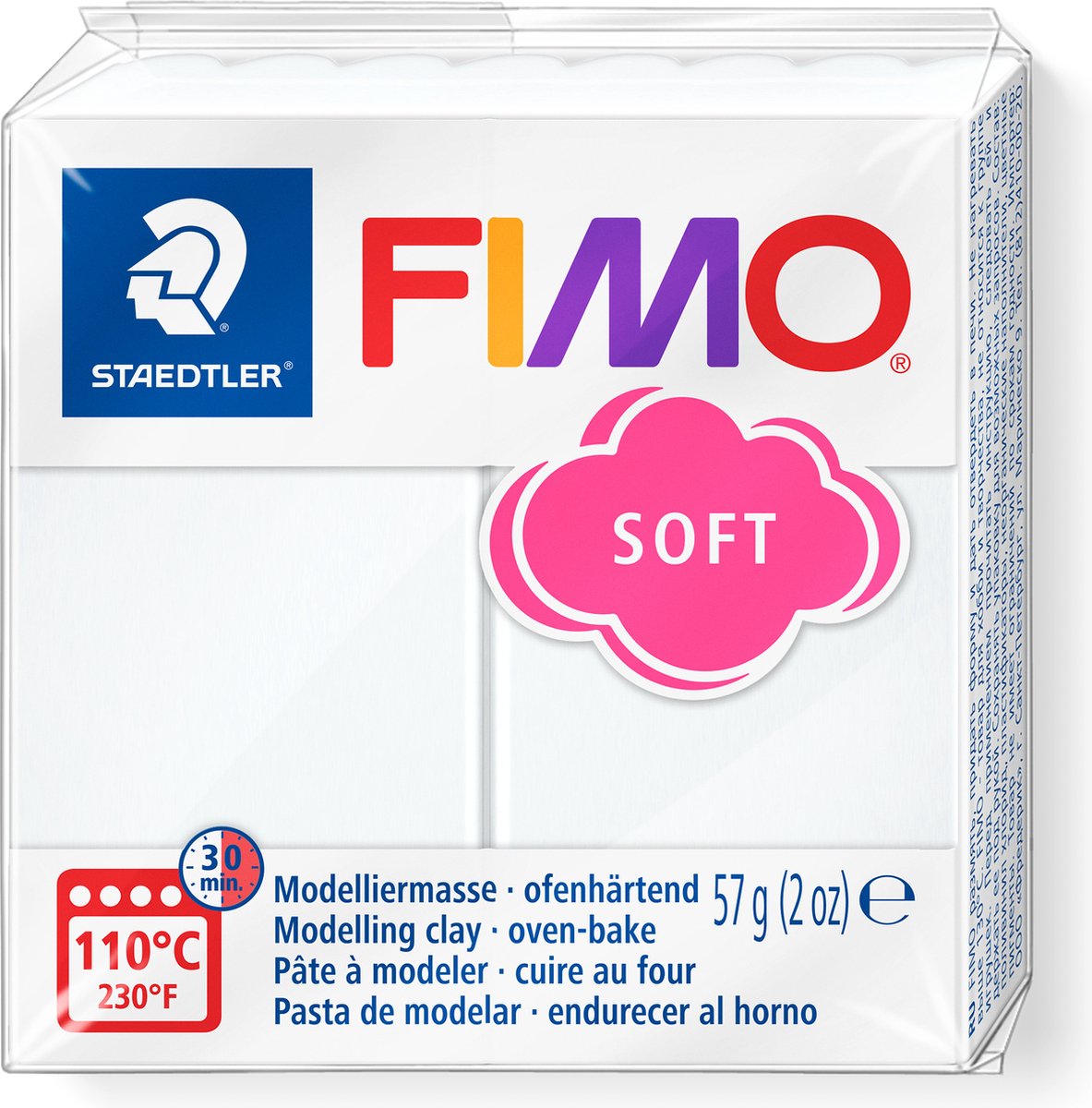 FIMO soft ovenhardende boetseerklei - wit - 57 g - Fimo