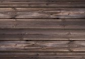 Fotobehang - Vlies Behang - Donkerbruine Houten Planken Schutting - 368 x 254 cm
