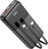 Phreeze 2-in-1 Powerbank 10.000 mAh met ingebouwde USB-C en 8-PIN Kabel - Snellader - Geschikt voor iPhone, iPad Powerbanks