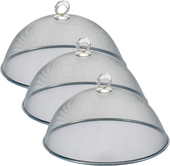 Vliegenkap/voedselkap voor voedsel van metaal 30 cm - Eten/voedsel beschermen tegen ongedierte - Afdekkappen van Voordeelmarkt.com — afbeelding 2