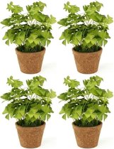4x Kunstplanten klaver groen in pot 25 cm - Kamerplanten groene klaverzuring