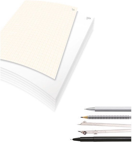 4x Papier calque A3 / blocs de papier à dessin transparent - 25 feuilles - 80 grammes - Loisirs / fournitures de bureau