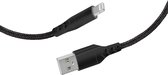 Mobiparts Câble Tressé USB-A vers Apple Lightning 1 Mètre - Zwart