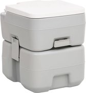 vidaXL - Campingtoilet - draagbaar - 20+10 - L - HDPE - grijs - en - wit