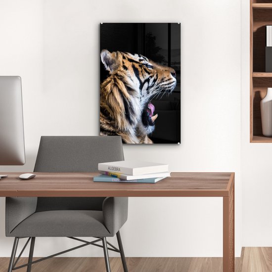 MuchoWow® Peinture sur verre - Tigre - Animaux - Portrait - 40x60 cm - Peintures sur verre acrylique - Photo sur Glas