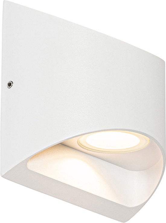 QAZQA mal - Moderne LED Wandlamp voor buiten - 2 lichts - D 6.95 cm - Wit - Buitenverlichting