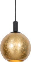 QAZQA bert - Design Hanglamp - 1 lichts - Ø 30 cm - Zwart Goud - Woonkamer | Slaapkamer | Keuken