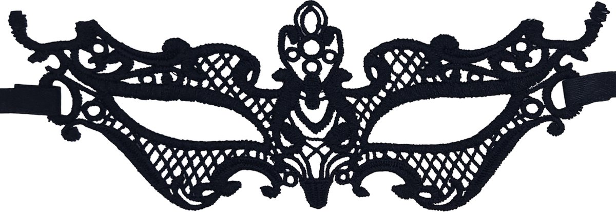 Miresa - Masker MM043 - Verleidelijk venetiaans masker - Zwart kant