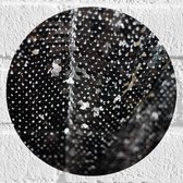 Muursticker Cirkel - Close-up van Zilveren Stof - 20x20 cm Foto op Muursticker