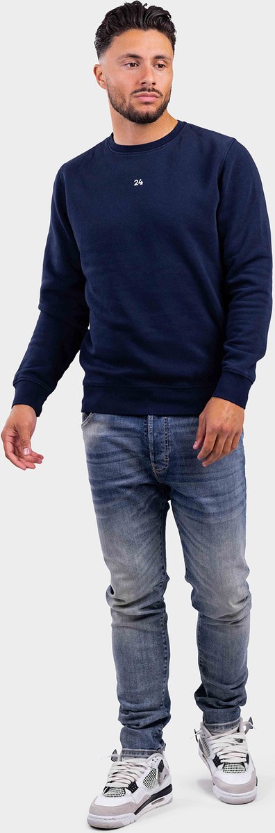 24 Uomo Universale Sweater Heren Donkerblauw - Maat: XL