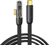 Geschikt voor iPhone Oplader Kabel - USB C Naar Lighting Kabel - Geschikt Voor iPhone Lader Kabel - USAMS - Geschikt voor iPhone oplader - 1.2 meter - Gouden Connector - Stevige Snelladen Kabel - Snellader - Onbreekbaar - Fast Charge - 100W - Zwart
