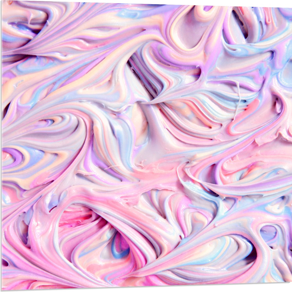 Acrylglas - Mix van Pastelkleurige Verf - 80x80 cm Foto op Acrylglas (Met Ophangsysteem)