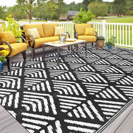 Buitenkleed voor Patio's Waterdicht, Omkeerbaar Groot Tuinkleed, Opvouwbaar Buitentapijt Mat, Lichtgewicht Plastic Gebiedspatiodekens voor Dekking RV Achtertuin Balkon Kamperen 120x180 cm