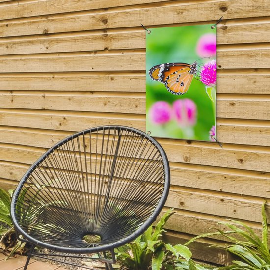Affiche jardin - Papillon - Insectes - Fleurs - Fauna - Décoration de jardin - 40x60 cm - Toile jardin