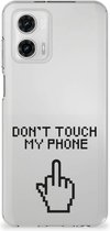 Leuk TPU Back Case Motorola Moto G73 Hoesje Finger Don't Touch My Phone
