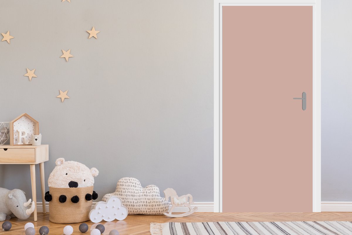 Deurposter 85x205 cm - Deursticker Roze - Palet - Oud - Effen - Oudroze - Meubelfolie zelf