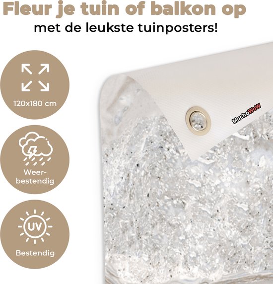 Muurdecoratie Marmer - Textuur - Grijs - 120x180 cm - Tuinposter - Tuindoek - Buitenposter