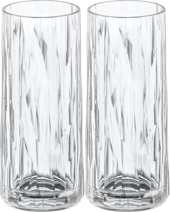 Verre long drink, 0,25 L, Set de 2, Bio, Transparent - Koziol | club No. 3