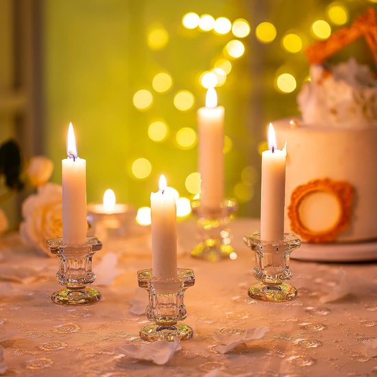 Mini Bougeoirs En Verre Rouge, Bougeoir Conique, Petit Bougeoir Photophore, Ci-après Porte-chandelier, Décor De Noël, Verre Vert