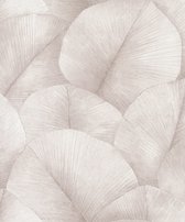Kumano - Feuilles - Papier peint - Papier peint non tissé - Grijs/ Rose - 0 x 10,05 M.