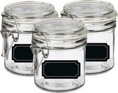 Bocal/pot de conservation Weck - 6x - 250 ml - verre - avec fermeture à clip - étiquettes incluses