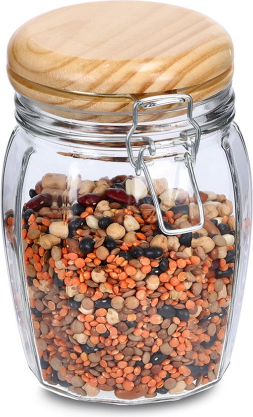 Zeller Weckpotten/inmaakpotten - 820 ml - glas - met beugelsluiting - D11 x H16 cm